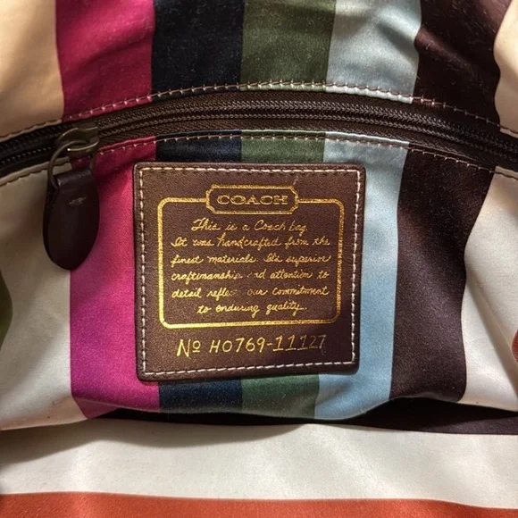 Coach Tan Leather Shoulder Bag with Brass Accents - Picture 8 of 8